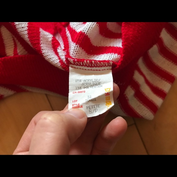 Vintage striped red white knit top - Picture 8 of 10
